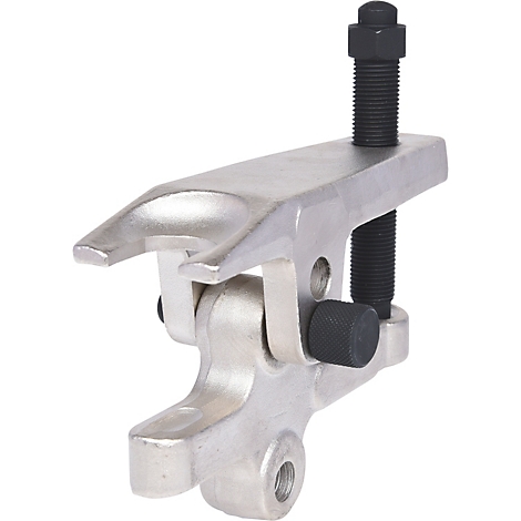 Werkzeug, Metall, silberfarben, mit Schraube und schwarzem Griff.